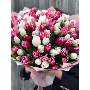 Букет из 101 тюльпана Букет из 101 тюльпана